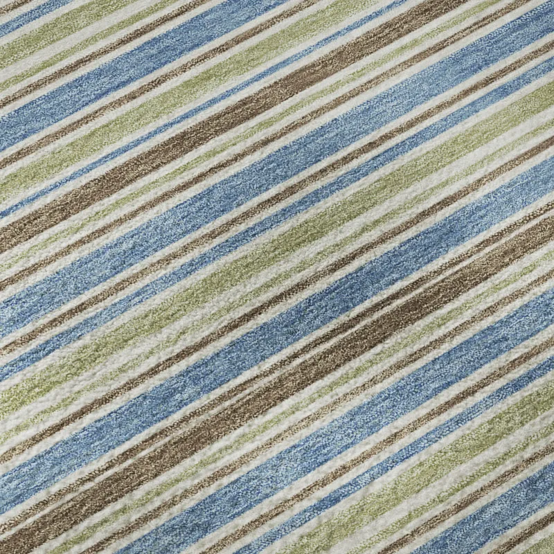 Luxury Washable Indoor/Outdoor Soft Essentials Blue 5\' x 7\'6\" Rug