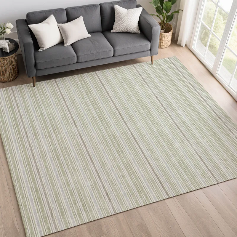Luxury Washable Indoor/Outdoor Soft Essentials Celery 2\'6\" x 3\'10\" Rug