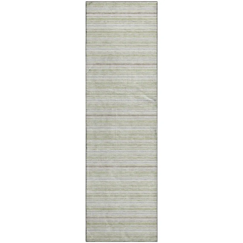 Luxury Washable Indoor/Outdoor Soft Essentials Celery 2\'3\" x 7\'6\" Runner Rug