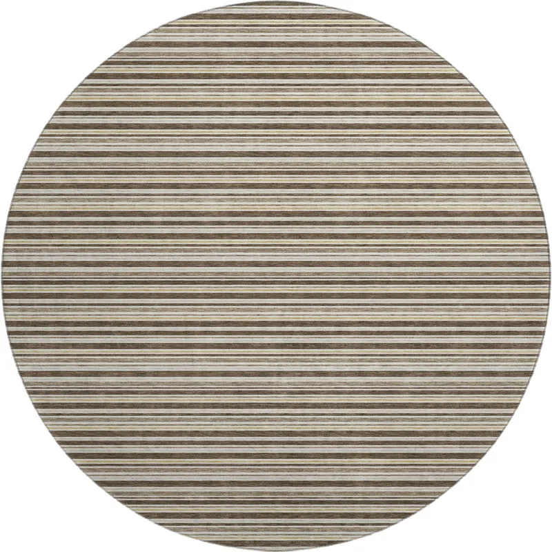 Luxury Washable Indoor/Outdoor Soft Essentials Chocolate 8\' x 8\' Round Rug