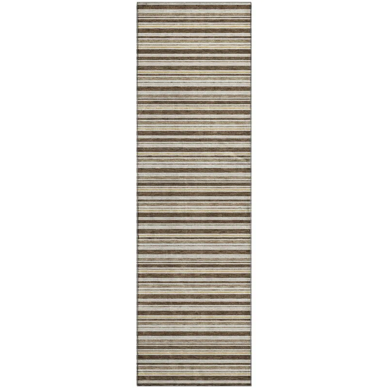 Luxury Washable Indoor/Outdoor Soft Essentials Chocolate 2\'3\" x 7\'6\" Runner Rug