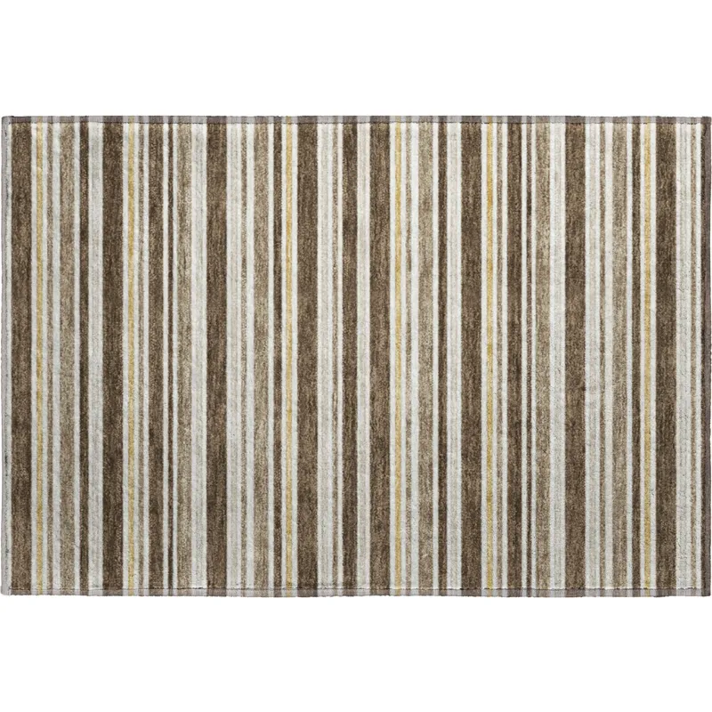 Luxury Washable Indoor/Outdoor Soft Essentials Chocolate 1\'8\" x 2\'6\" Rug