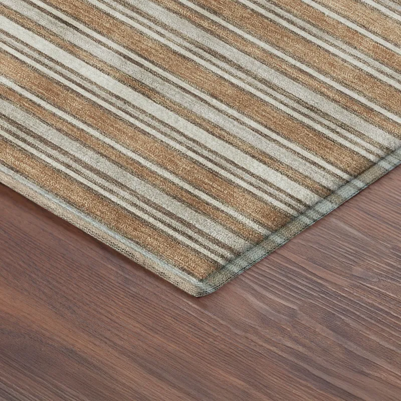 Luxury Washable Indoor/Outdoor Soft Essentials Copper 9\' x 12\' Rug