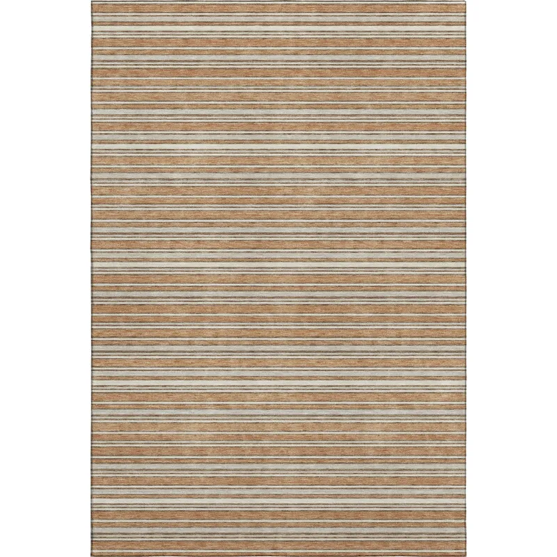 Luxury Washable Indoor/Outdoor Soft Essentials Copper 9\' x 12\' Rug
