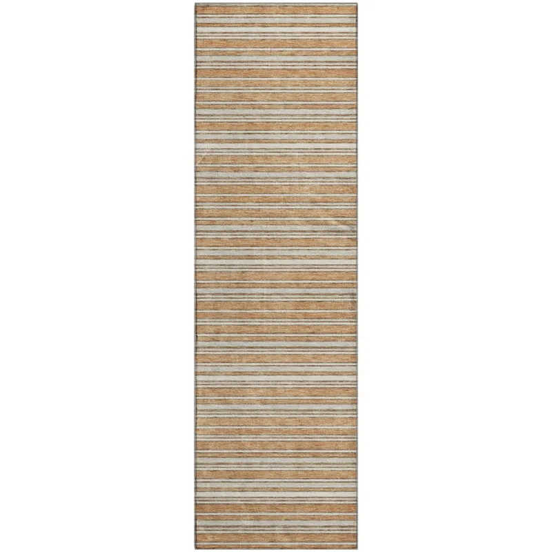 Luxury Washable Indoor/Outdoor Soft Essentials Copper 2\'3\" x 7\'6\" Runner Rug