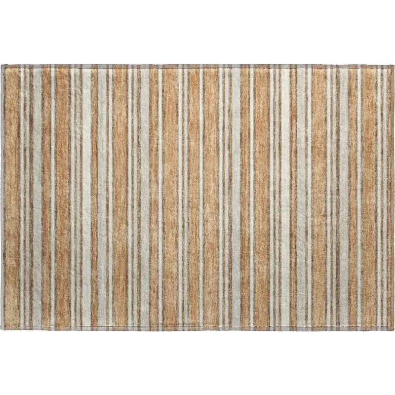 Luxury Washable Indoor/Outdoor Soft Essentials Copper 1\'8\" x 2\'6\" Rug