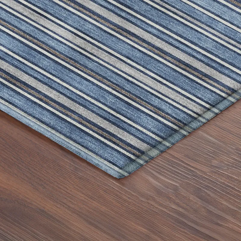 Luxury Washable Indoor/Outdoor Soft Essentials Denim 2\'6\" x 3\'10\" Rug