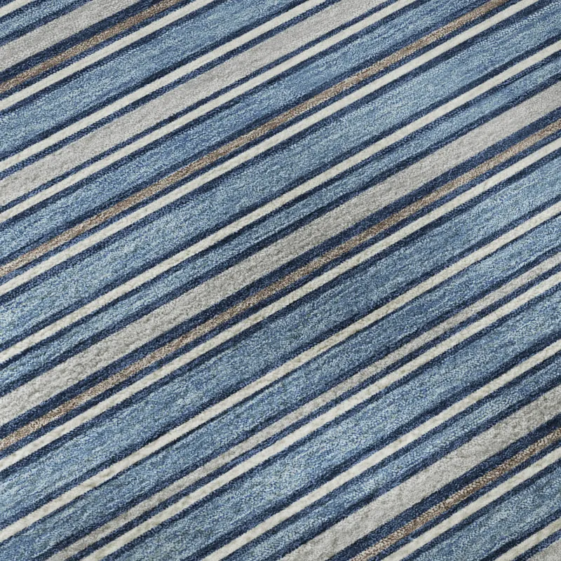 Luxury Washable Indoor/Outdoor Soft Essentials Denim 2\'6\" x 3\'10\" Rug