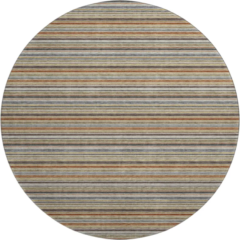 Luxury Washable Indoor/Outdoor Soft Essentials Earth 8\' x 8\' Round Rug