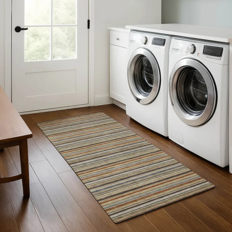 Luxury Washable Indoor/Outdoor Soft Essentials Earth 2\'3\" x 7\'6\" Runner Rug