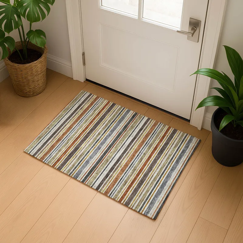 Luxury Washable Indoor/Outdoor Soft Essentials Earth 1\'8\" x 2\'6\" Rug