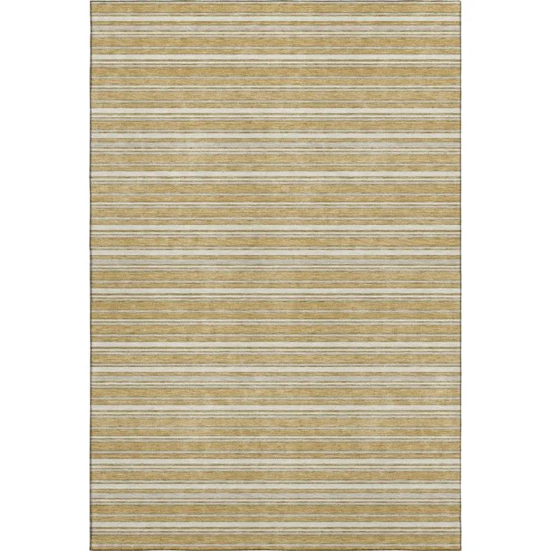 Luxury Washable Indoor/Outdoor Soft Essentials Gold 5\' x 7\'6\" Rug