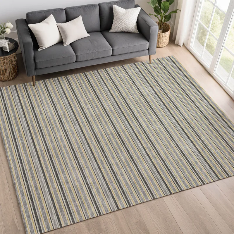Luxury Washable Indoor/Outdoor Soft Essentials Granite 2\'6\" x 3\'10\" Rug