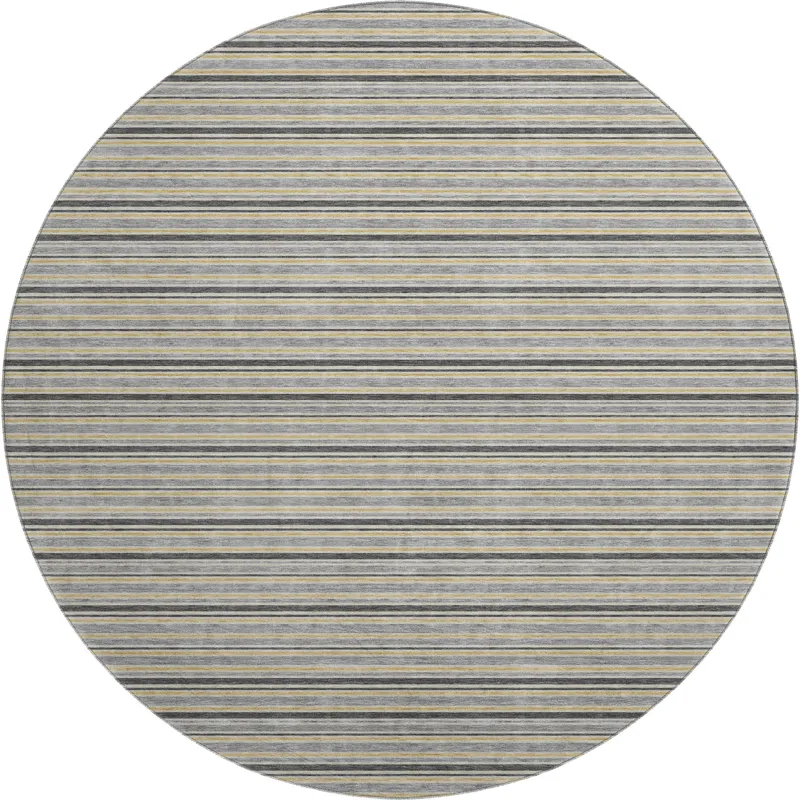 Luxury Washable Indoor/Outdoor Soft Essentials Granite 8\' x 8\' Round Rug
