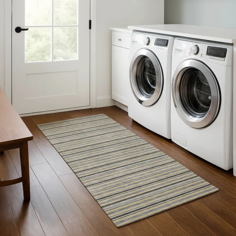 Luxury Washable Indoor/Outdoor Soft Essentials Granite 2\'3\" x 7\'6\" Runner Rug