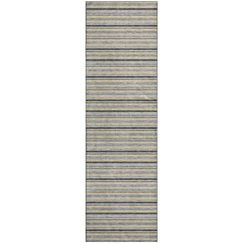 Luxury Washable Indoor/Outdoor Soft Essentials Granite 2\'3\" x 7\'6\" Runner Rug