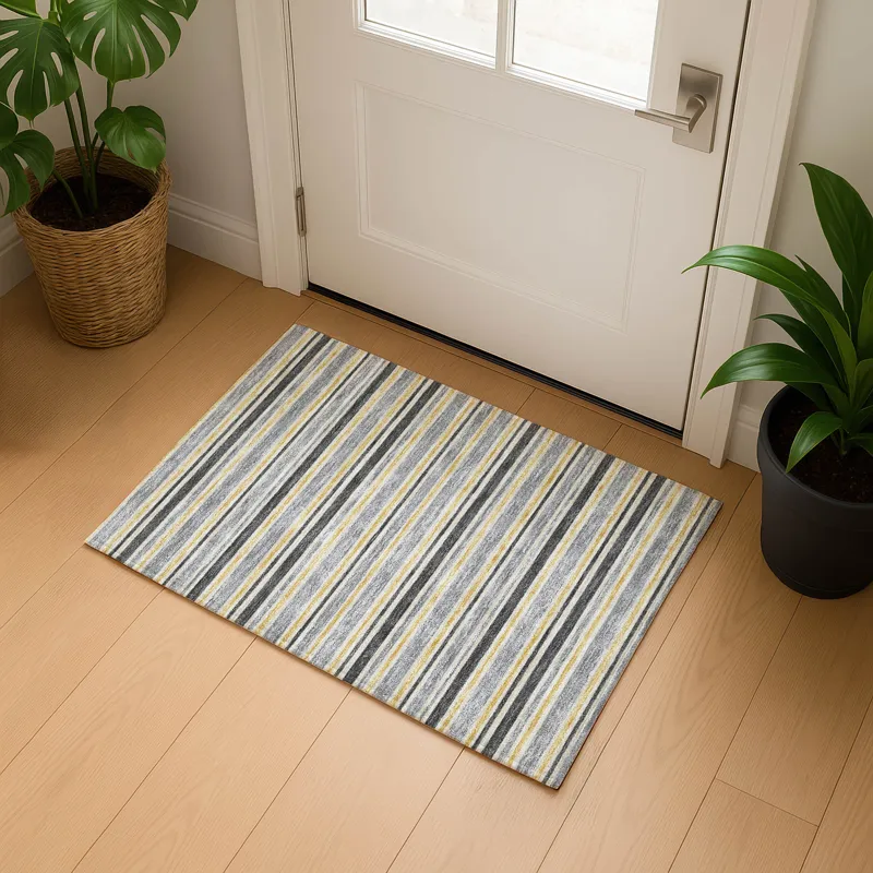 Luxury Washable Indoor/Outdoor Soft Essentials Granite 1\'8\" x 2\'6\" Rug