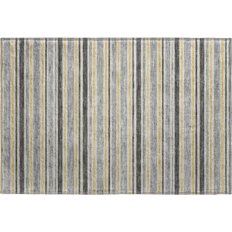 Luxury Washable Indoor/Outdoor Soft Essentials Granite 1\'8\" x 2\'6\" Rug