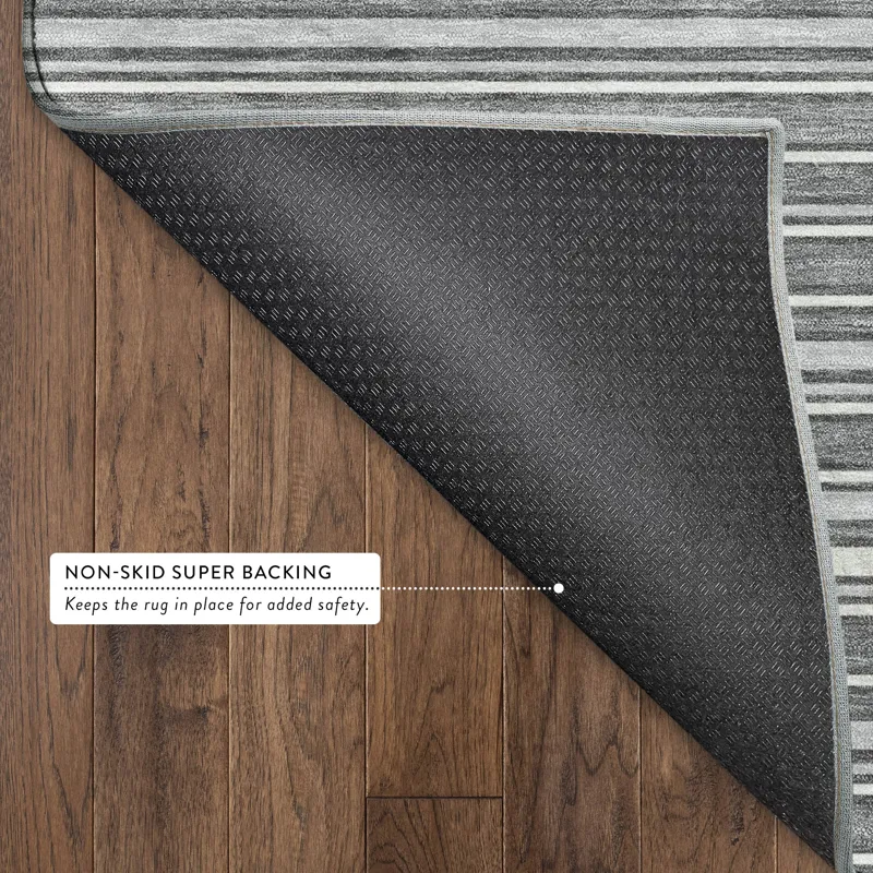 Luxury Washable Indoor/Outdoor Soft Essentials Gray 9\' x 12\' Rug