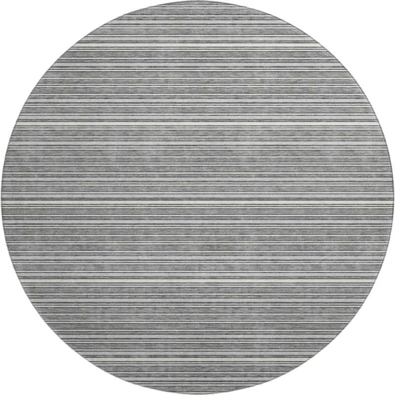 Luxury Washable Indoor/Outdoor Soft Essentials Gray 8\' x 8\' Round Rug