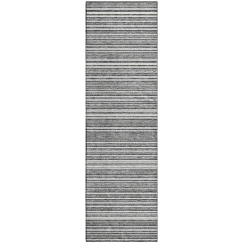 Luxury Washable Indoor/Outdoor Soft Essentials Gray 2\'3\" x 7\'6\" Runner Rug