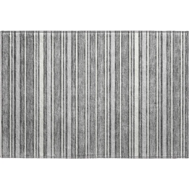 Luxury Washable Indoor/Outdoor Soft Essentials Gray 1\'8\" x 2\'6\" Rug
