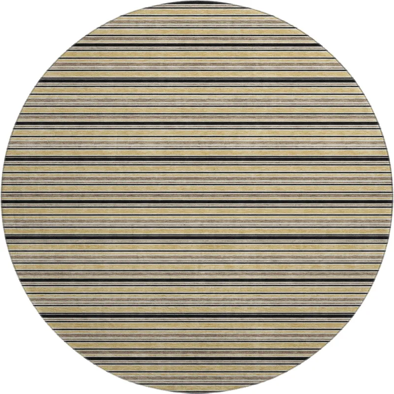 Luxury Washable Indoor/Outdoor Soft Essentials Honey 8\' x 8\' Round Rug