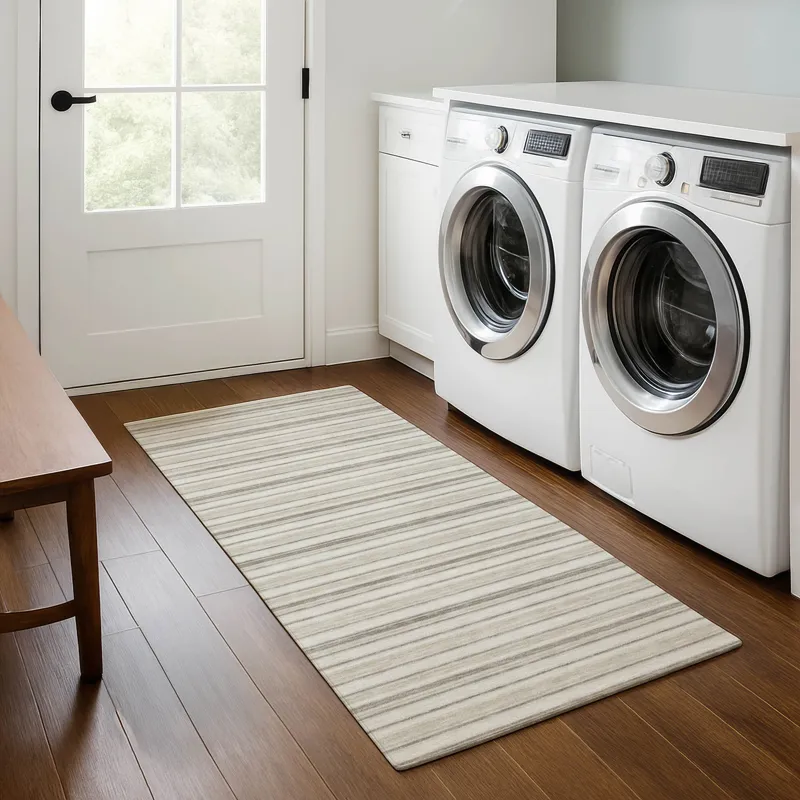 Luxury Washable Indoor/Outdoor Soft Essentials Linen 2\'3\" x 7\'6\" Runner Rug