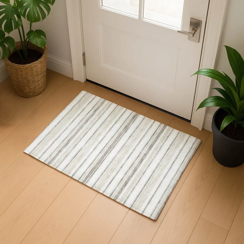 Luxury Washable Indoor/Outdoor Soft Essentials Linen 1\'8\" x 2\'6\" Rug