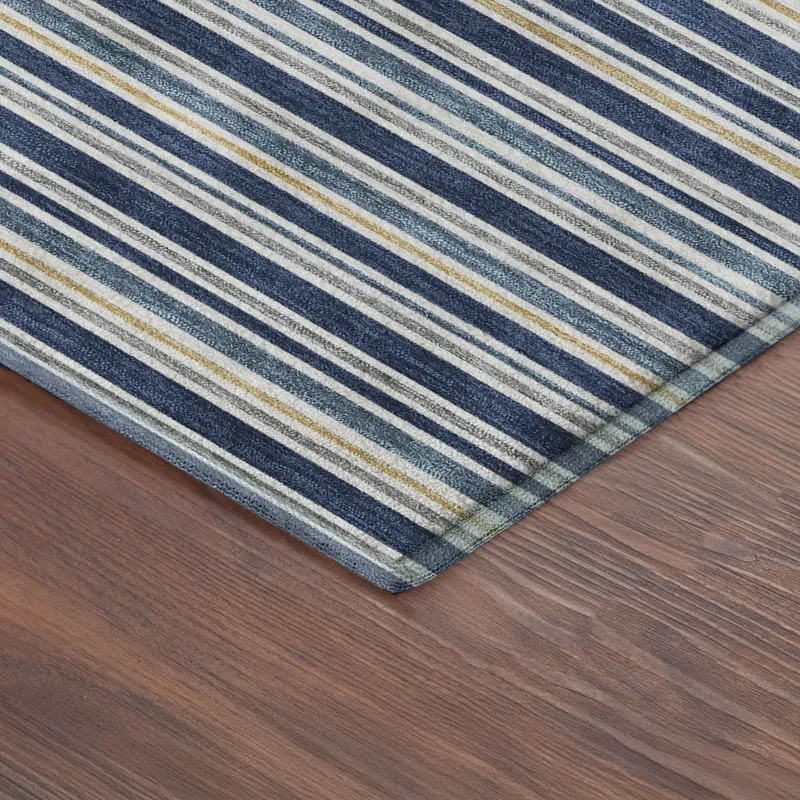 Luxury Washable Indoor/Outdoor Soft Essentials Navy 2\'6\" x 3\'10\" Rug