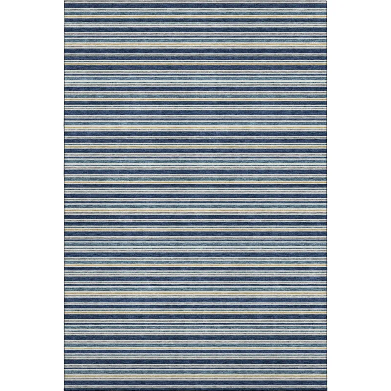 Luxury Washable Indoor/Outdoor Soft Essentials Navy 2\'6\" x 3\'10\" Rug
