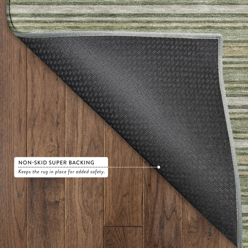Luxury Washable Indoor/Outdoor Soft Essentials Olive 3\' x 5\' Rug