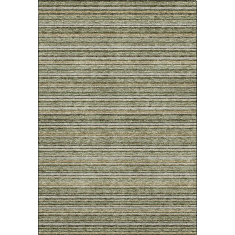 Luxury Washable Indoor/Outdoor Soft Essentials Olive 3\' x 5\' Rug