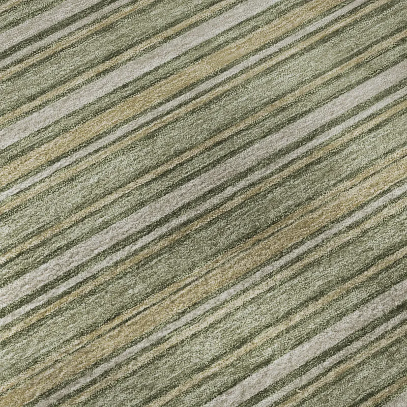 Luxury Washable Indoor/Outdoor Soft Essentials Olive 3\' x 5\' Rug