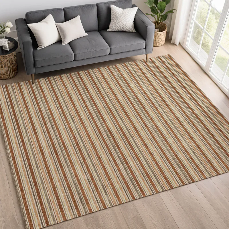 Luxury Washable Indoor/Outdoor Soft Essentials Paprika 2\'6\" x 3\'10\" Rug