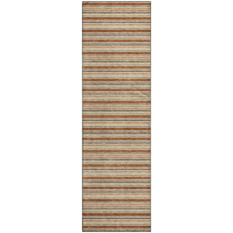 Luxury Washable Indoor/Outdoor Soft Essentials Paprika 2\'3\" x 7\'6\" Runner Rug