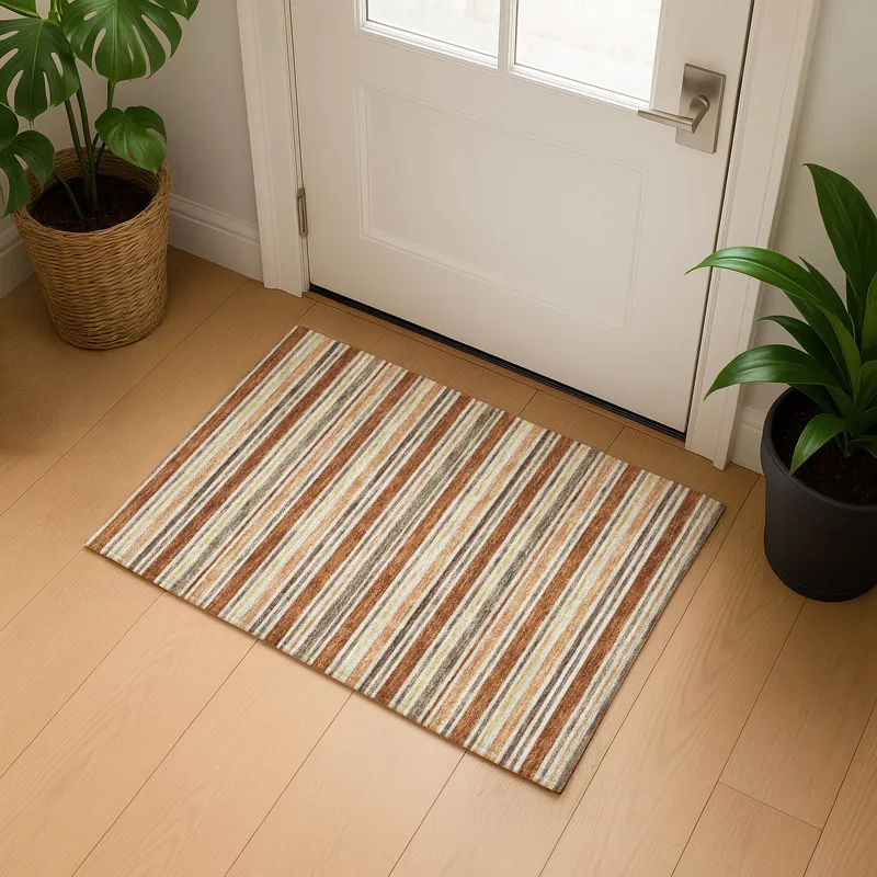 Luxury Washable Indoor/Outdoor Soft Essentials Paprika 1\'8\" x 2\'6\" Rug