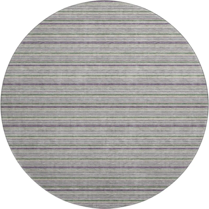 Luxury Washable Indoor/Outdoor Soft Essentials Pewter 8\' x 8\' Round Rug