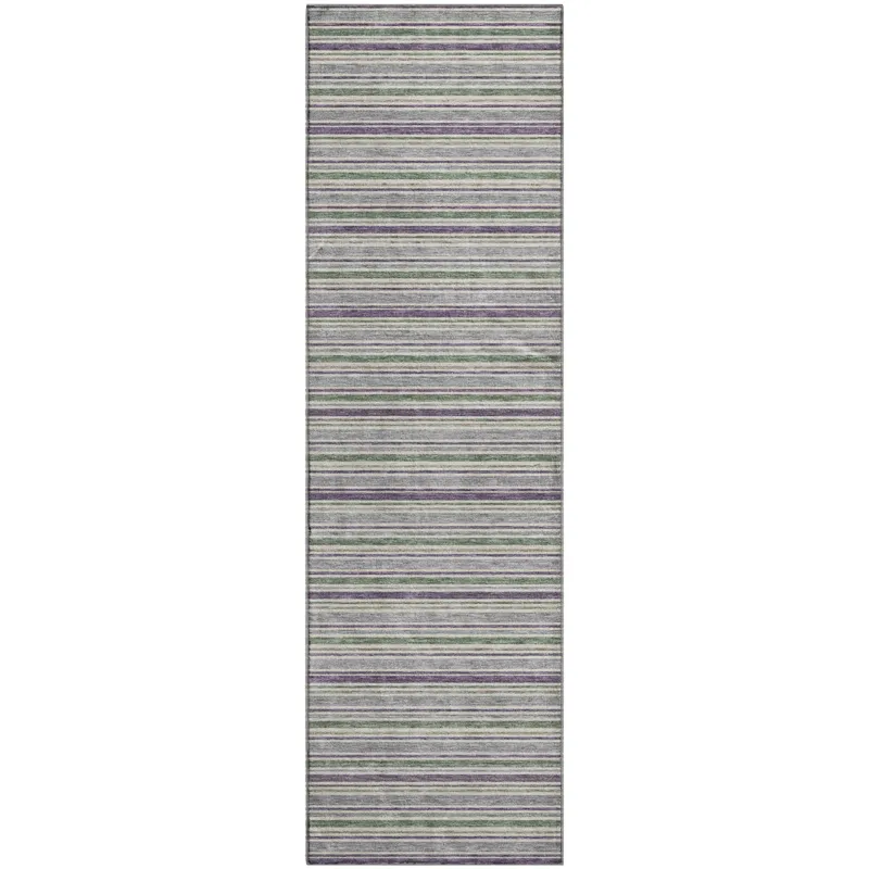 Luxury Washable Indoor/Outdoor Soft Essentials Pewter 2\'3\" x 7\'6\" Runner Rug