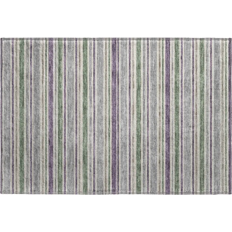 Luxury Washable Indoor/Outdoor Soft Essentials Pewter 1\'8\" x 2\'6\" Rug