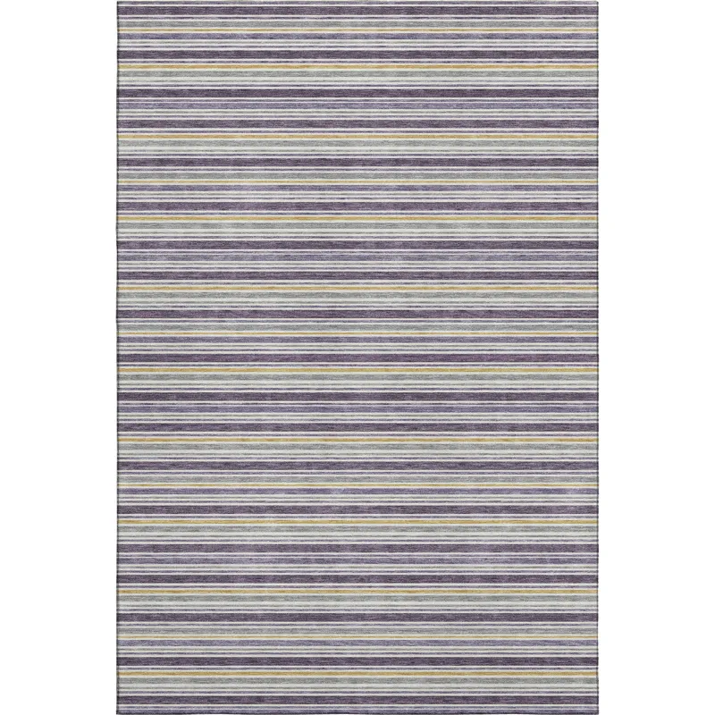Luxury Washable Indoor/Outdoor Soft Essentials Plum 2\'6\" x 3\'10\" Rug