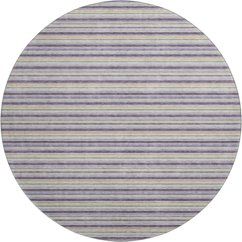 Luxury Washable Indoor/Outdoor Soft Essentials Plum 8\' x 8\' Round Rug