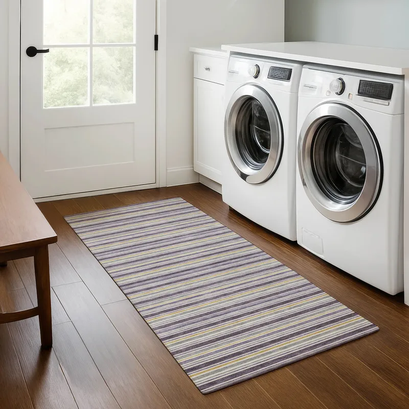Luxury Washable Indoor/Outdoor Soft Essentials Plum 2\'3\" x 7\'6\" Runner Rug