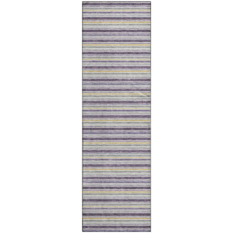 Luxury Washable Indoor/Outdoor Soft Essentials Plum 2\'3\" x 7\'6\" Runner Rug