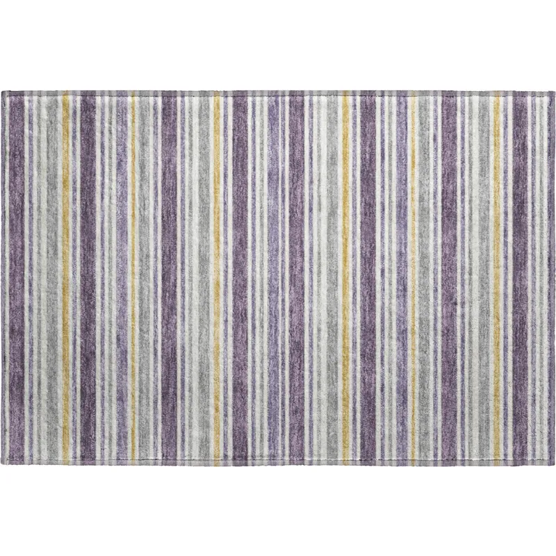 Luxury Washable Indoor/Outdoor Soft Essentials Plum 1\'8\" x 2\'6\" Rug
