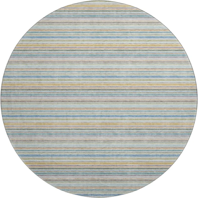 Luxury Washable Indoor/Outdoor Soft Essentials Seaside 8\' x 8\' Round Rug
