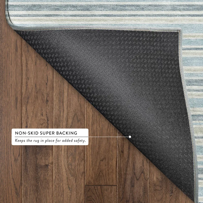 Luxury Washable Indoor/Outdoor Soft Essentials Sky 2\'3\" x 7\'6\" Runner Rug