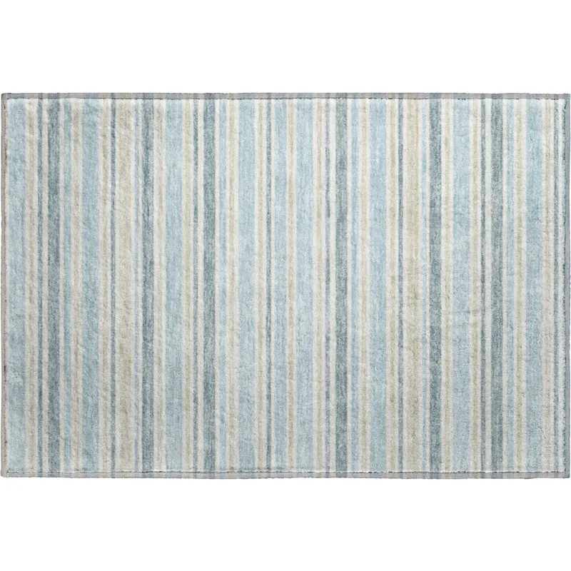 Luxury Washable Indoor/Outdoor Soft Essentials Sky 1\'8\" x 2\'6\" Rug