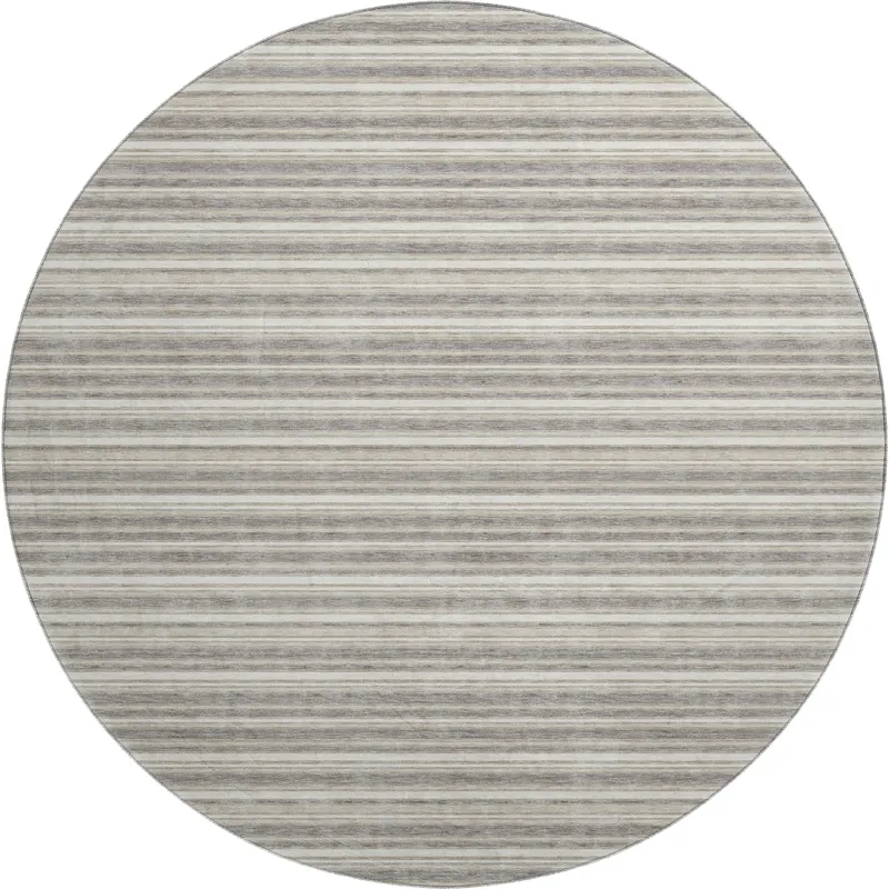 Luxury Washable Indoor/Outdoor Soft Essentials Taupe 8\' x 8\' Round Rug