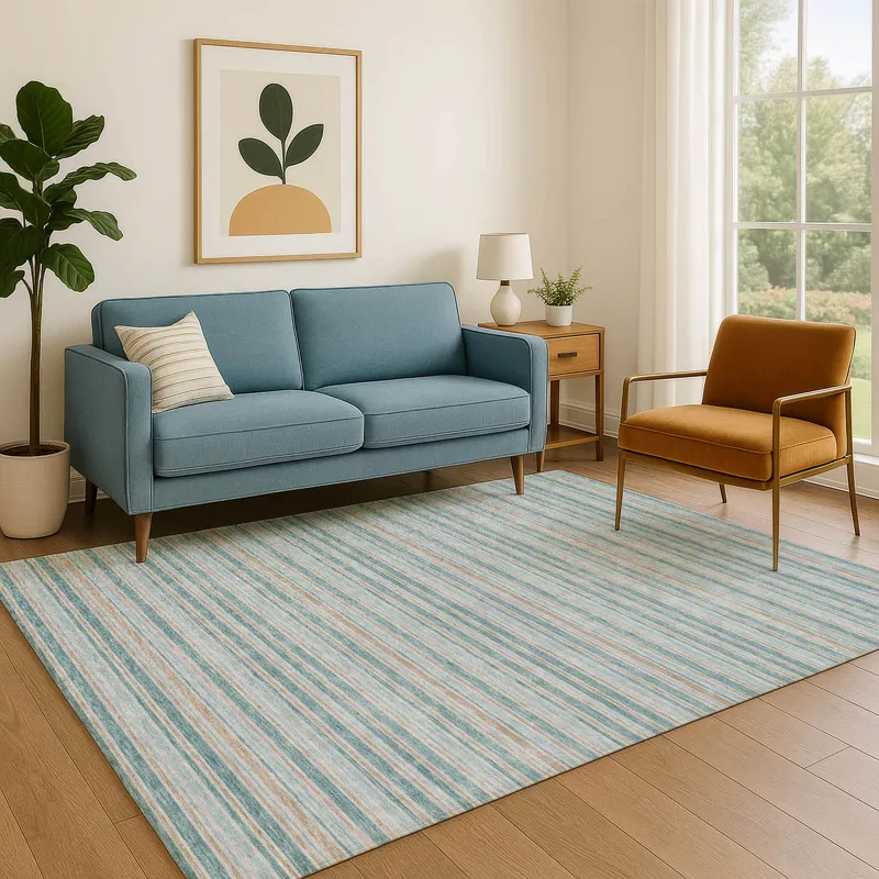 Luxury Washable Indoor/Outdoor Soft Essentials Teal 9\' x 12\' Rug